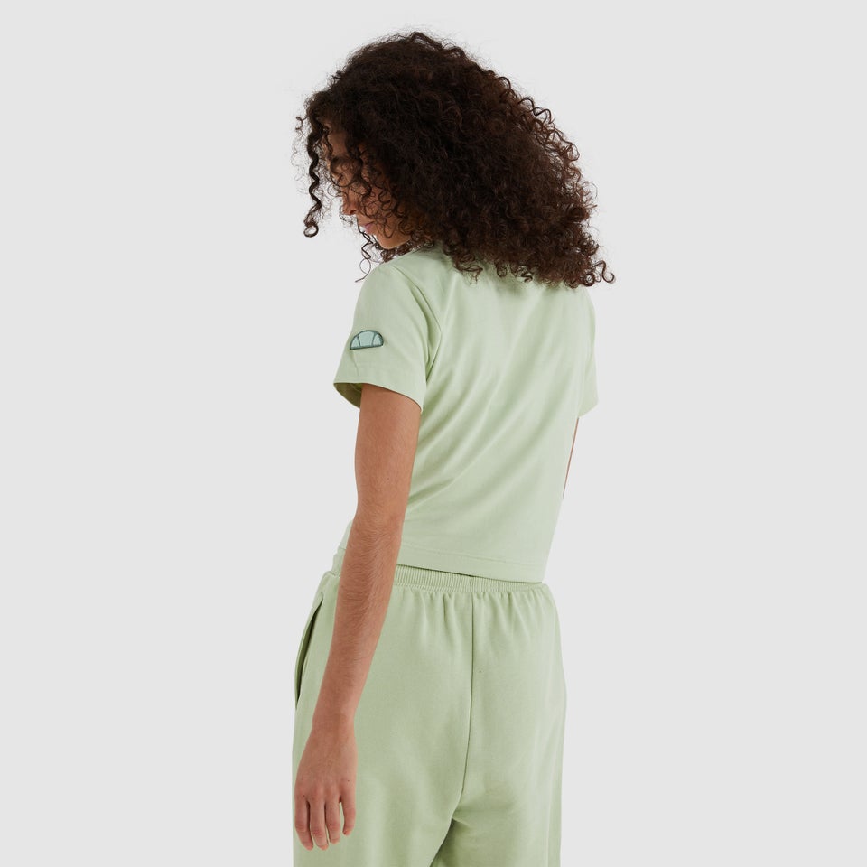 Bauchfreies T-Shirt Dropper Hellgrün für Damen