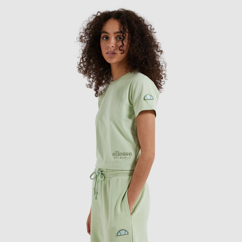 Bauchfreies T-Shirt Dropper Hellgrün für Damen