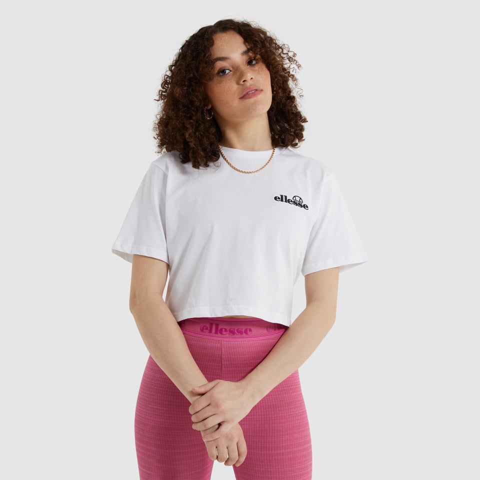 Bauchfreies T-Shirt Claudine Weiß für Damen
