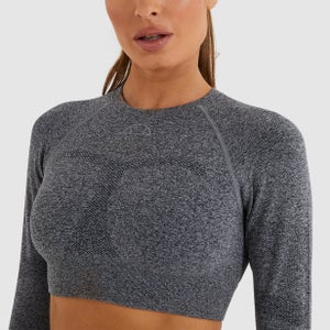 Women's Vamp LS Cropped Tee Dark Grey Marl