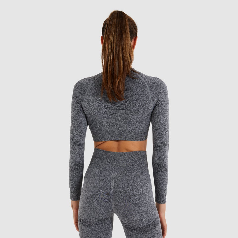 Women's Vamp LS Cropped Tee Dark Grey Marl