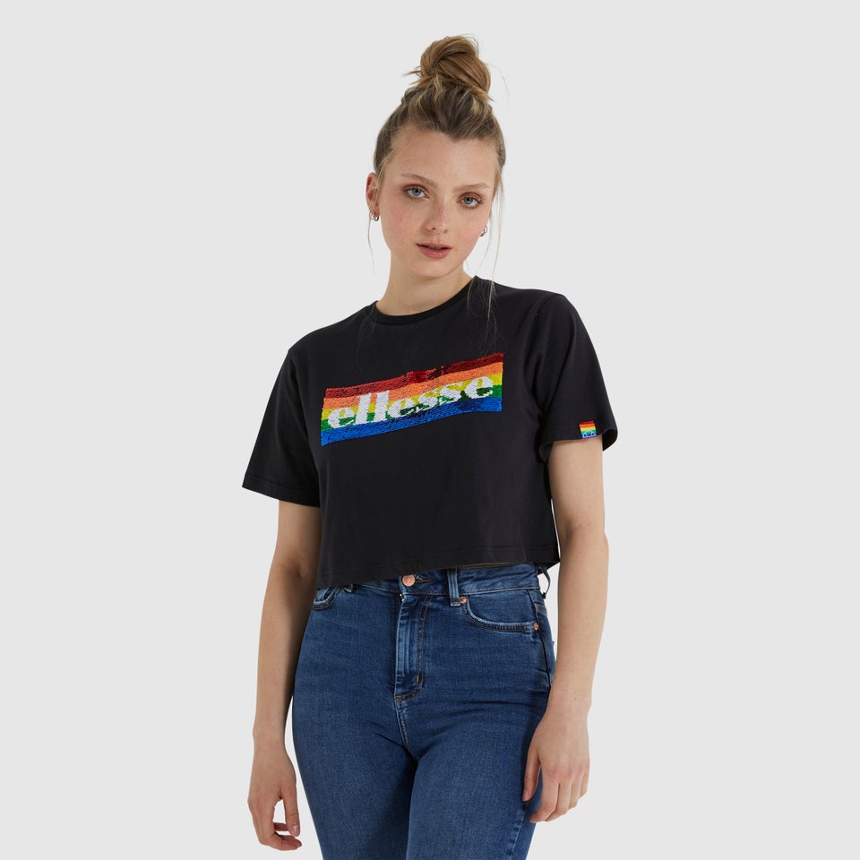 Unisex Unicorn Cropped T-Shirt Black