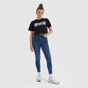 Unisex Unicorn Cropped T-Shirt Black