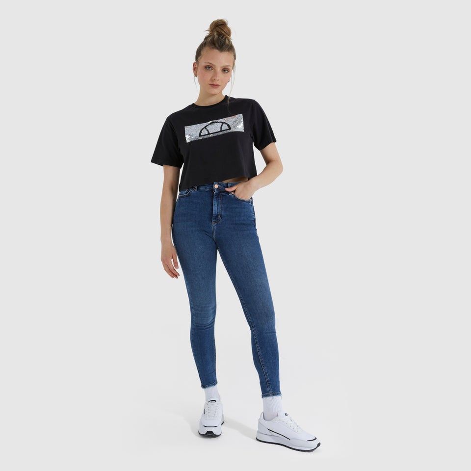Unisex Unicorn Cropped T-Shirt Black