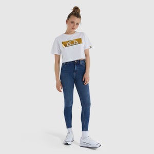 Unisex Unicorn Kurztop Weiß