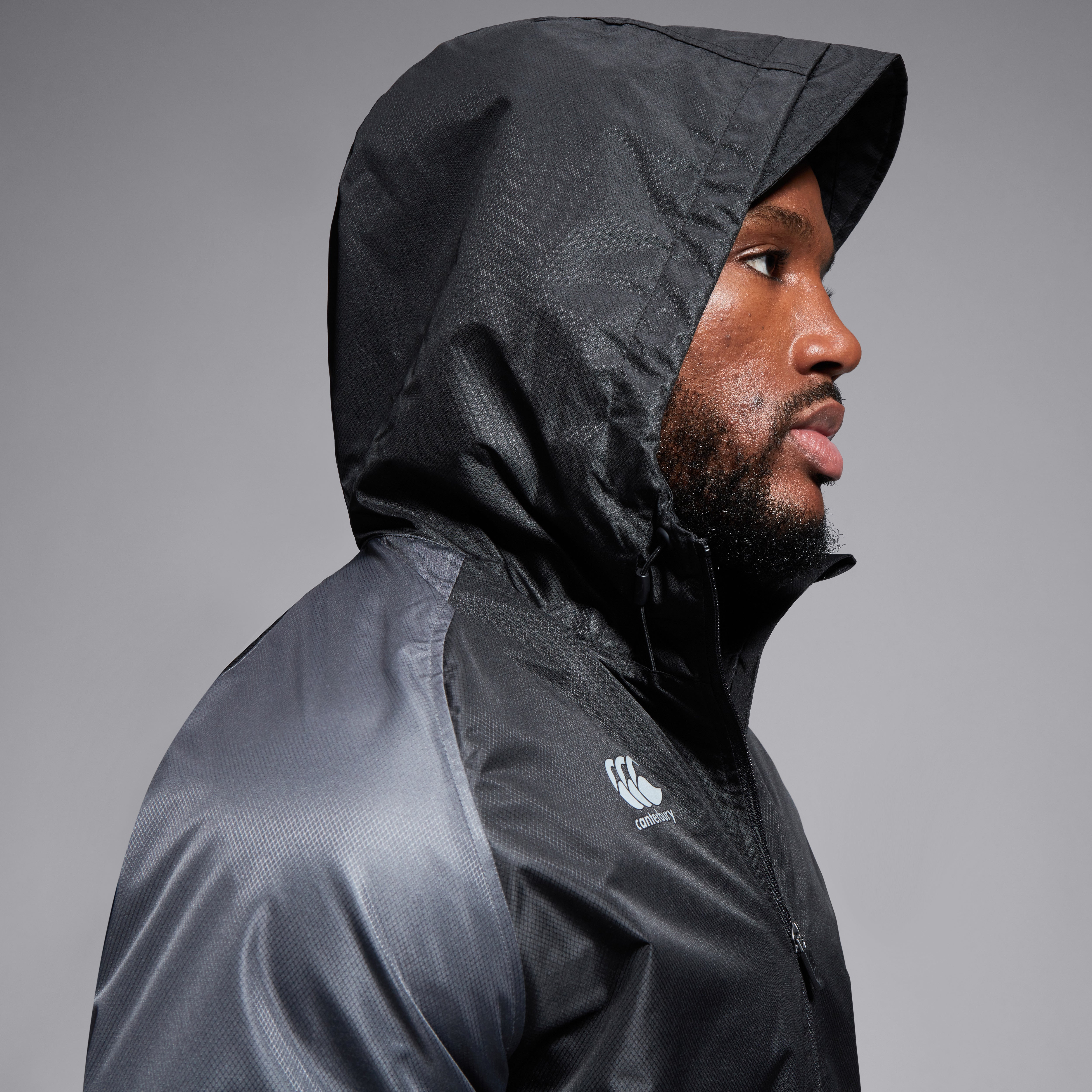 Mens Pro II Vaposhield Full Zip Rain Jacket Black | Canterbury