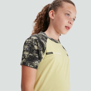 Junior Unisex Vapodri Printed Sleeved Logo Tee Light Green
