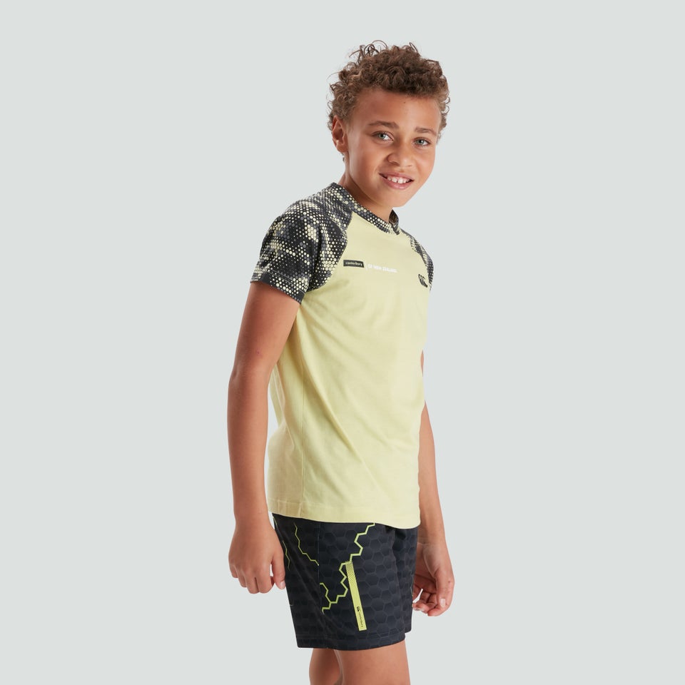 Junior Unisex Vapodri Printed Sleeved Logo Tee Light Green