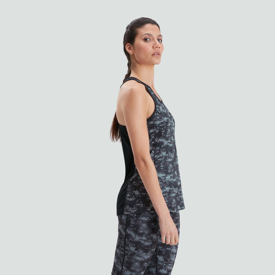 Womens Vapodri Printed Vest Grey