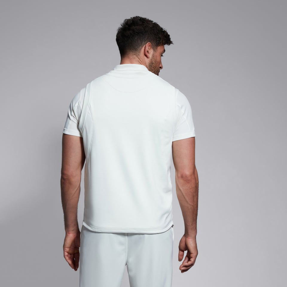 Mens Sleeveless Cricket Overshirt Cream