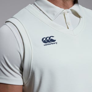 Mens Sleeveless Cricket Overshirt Cream