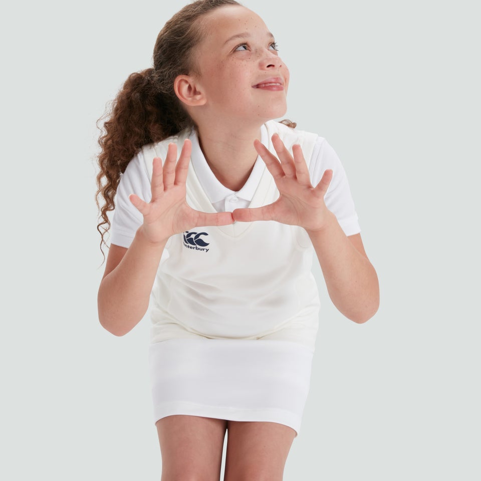 Junior Unisex Sleeveless Cricket Overshirt Cream