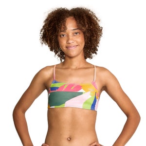 Women's Printed Strappy Bikini Top Green