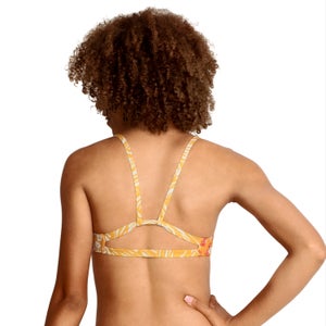 Women's Printed Strappy Bikini Top Yellow