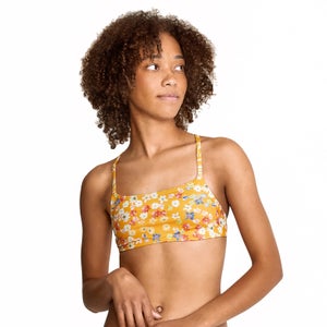 Women's Printed Strappy Bikini Top Yellow