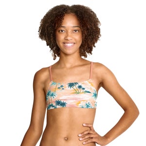 Women's Printed Strappy Bikini Top Orange