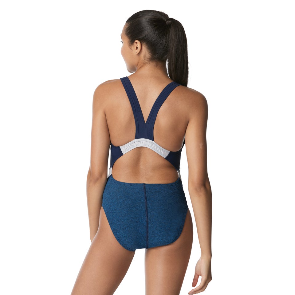 Women's Heather Quantum Fusion Splice One Piece Blue