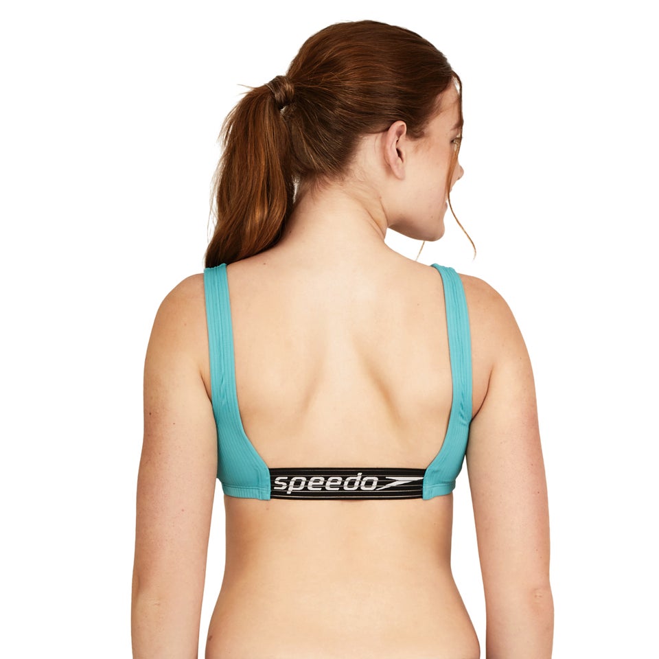 Women's Rib Logo Bikini Top Blue