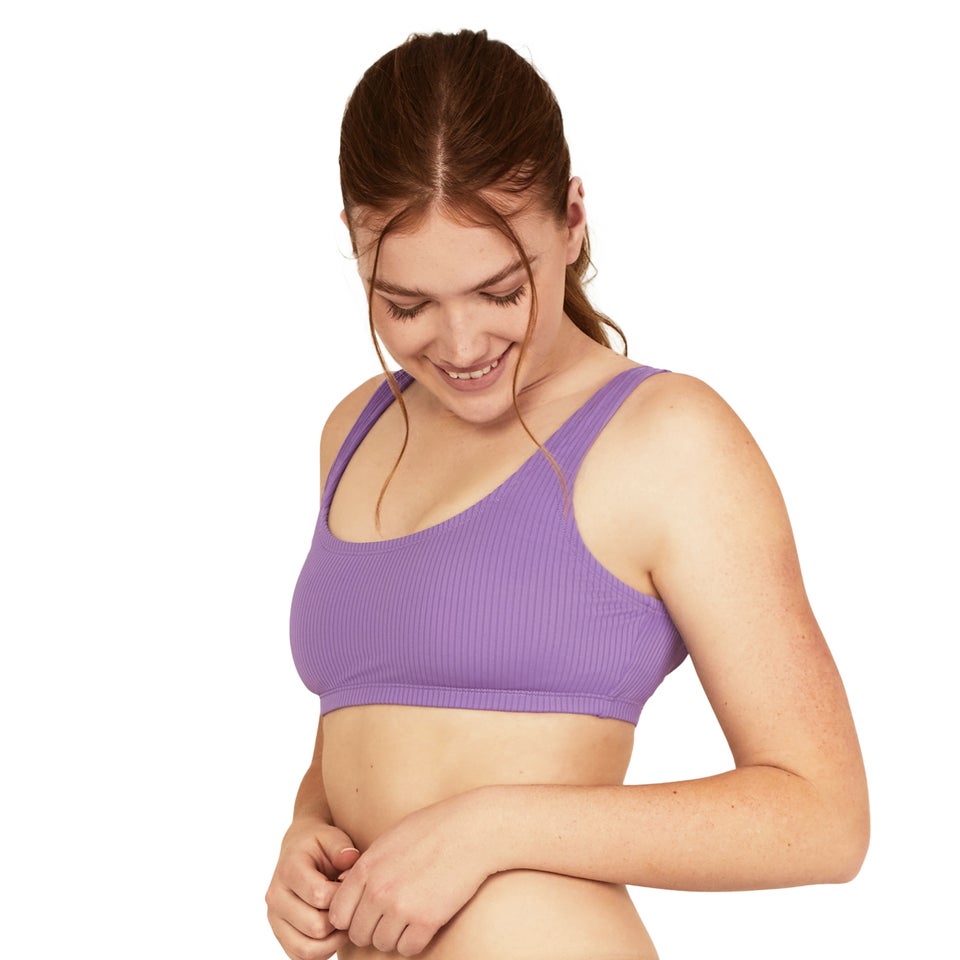 Women's Rib Logo Bikini Top Purple