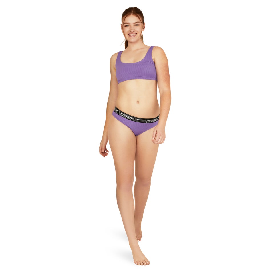 Women's Rib Logo Bikini Bottom Purple