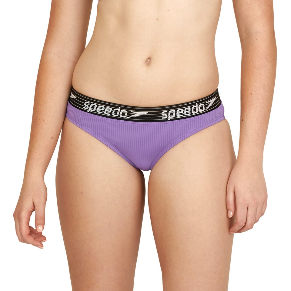 Women's Rib Logo Bikini Bottom Purple