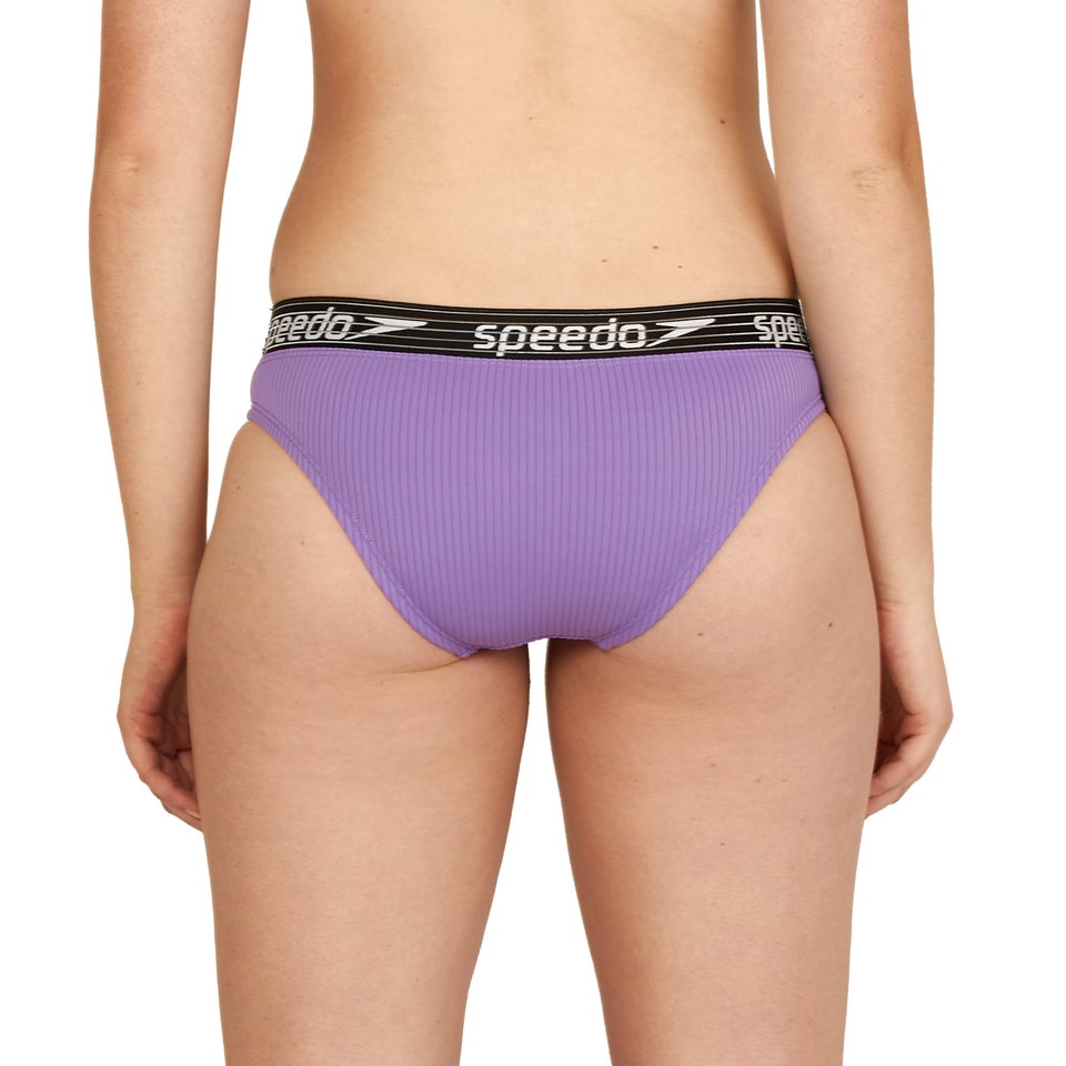 Women's Rib Logo Bikini Bottom Purple