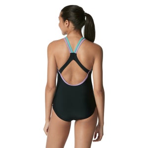 Women's Double Strap Racerback One Piece Black