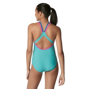 Women's Double Strap Racerback One Piece Blue