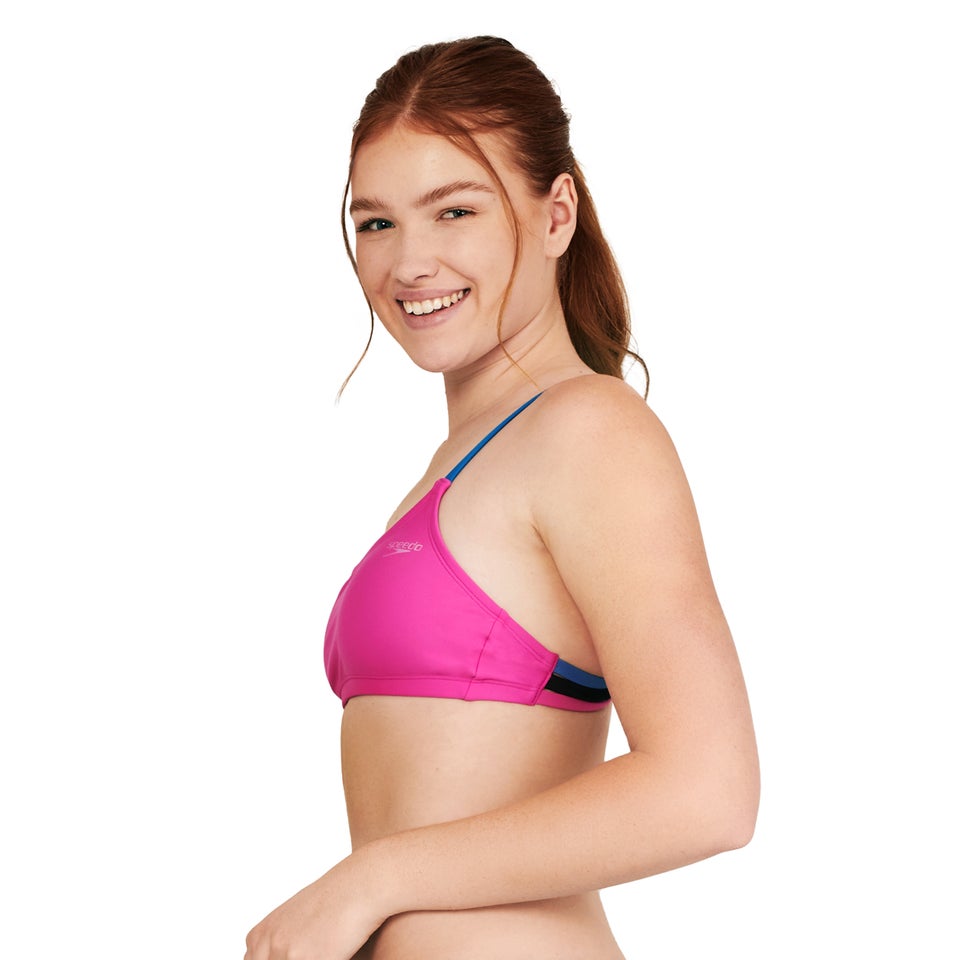 Women's Strappy Scoop Neck Bikini Top Purple