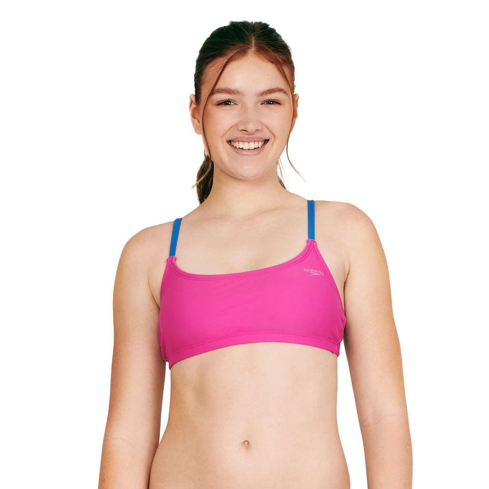 Women's Strappy Scoop Neck Bikini Top Purple