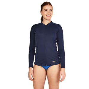 Full Zip Long Sleeve Colorblock Rashguard - Navy | Size S