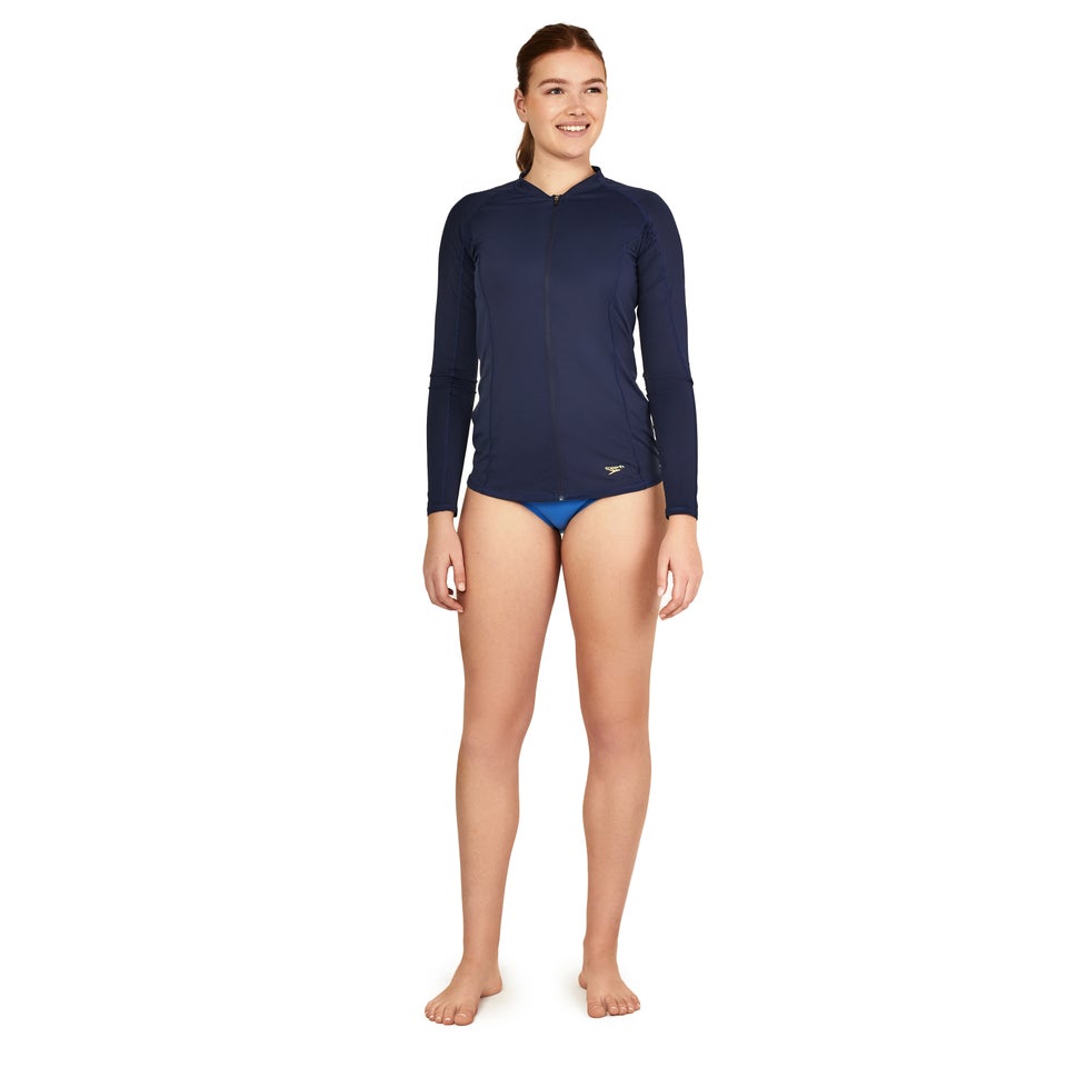 Full Zip Long Sleeve Colorblock Rashguard
