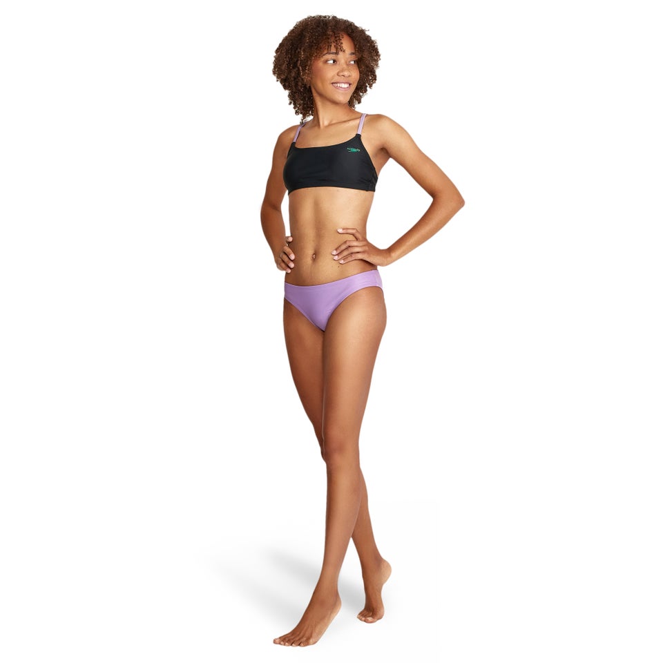 Bas de bikini taille basse pour femmes, violet