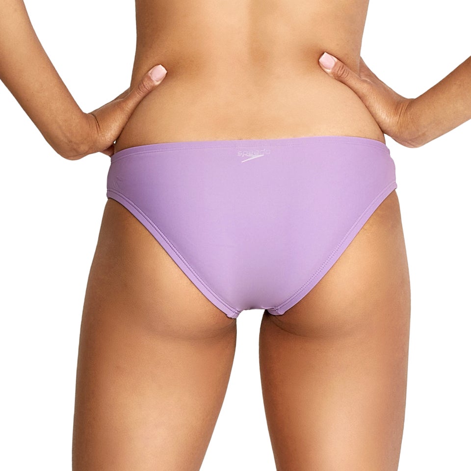 Bas de bikini taille basse pour femmes, violet
