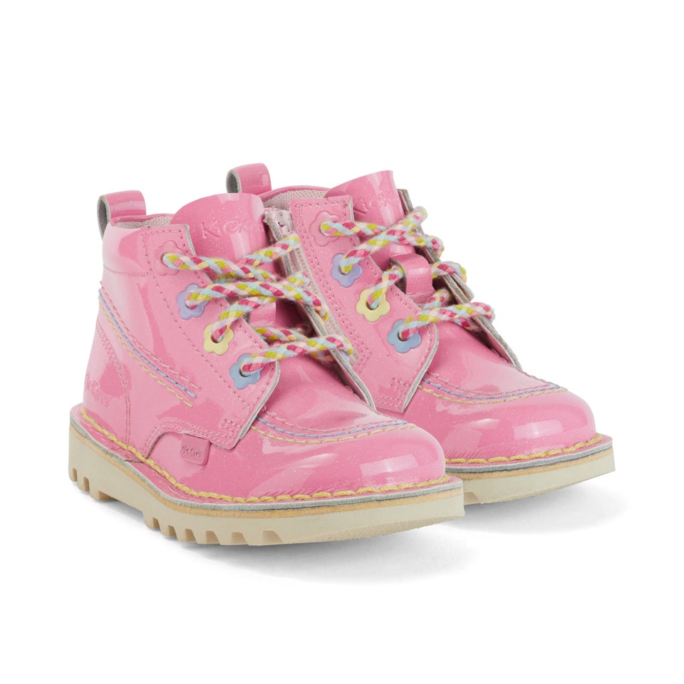 Infant Girls Kick Hi Fleur Patent Leather Pink