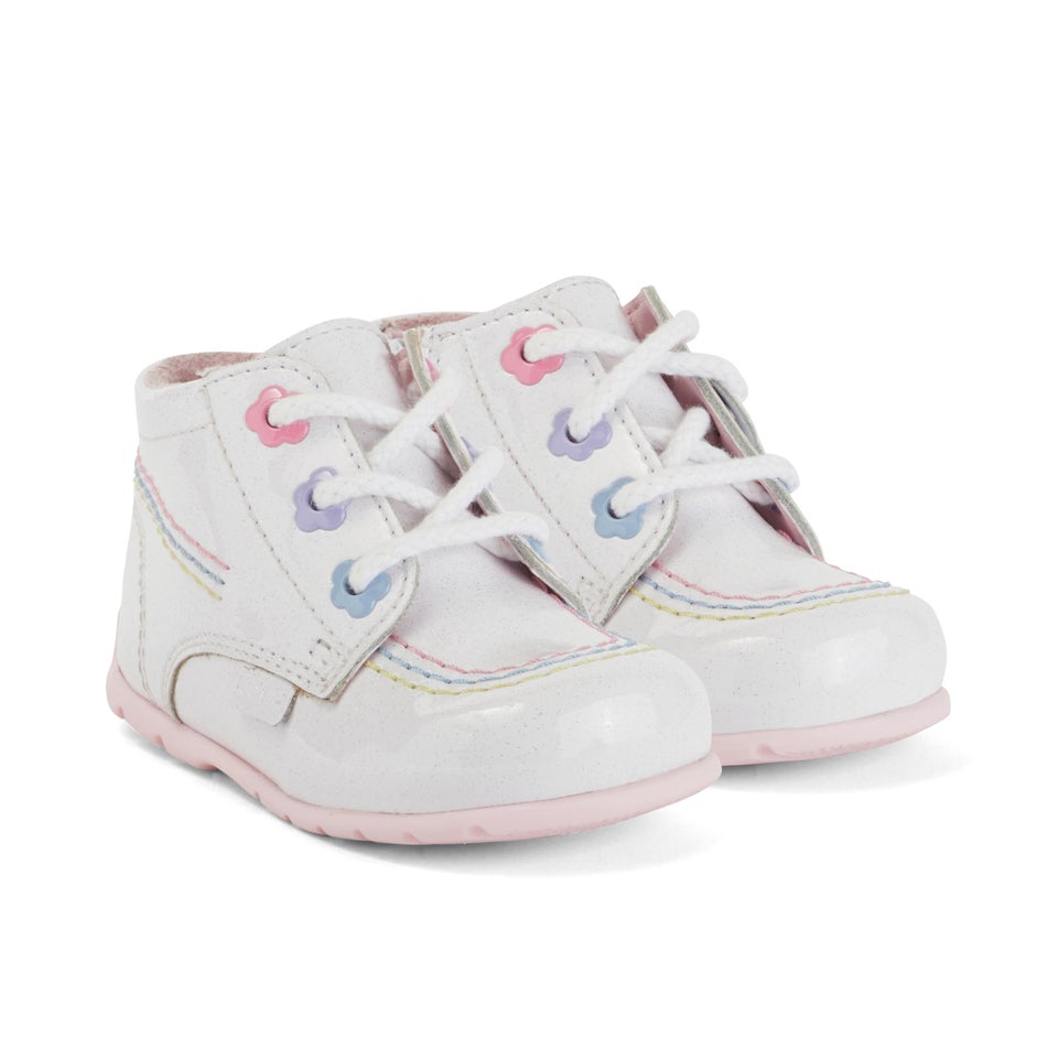 Babies Kick Hi Babies Fleur Patent Leather White
