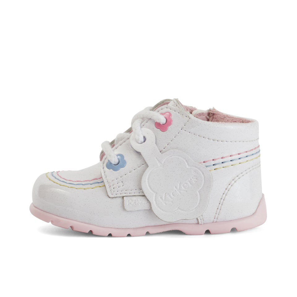 Babies Kick Hi Babies Fleur Patent Leather White