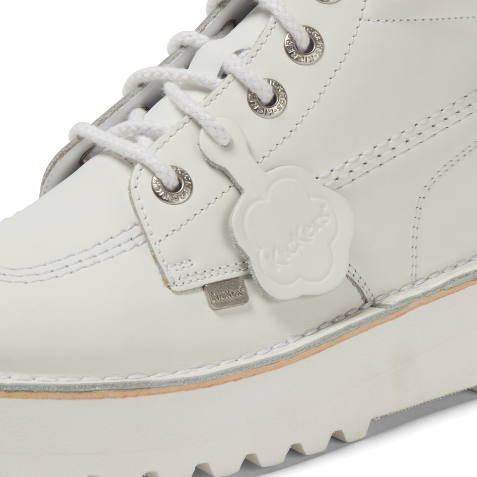 Adult Women's Kick Hi Stack Leather White