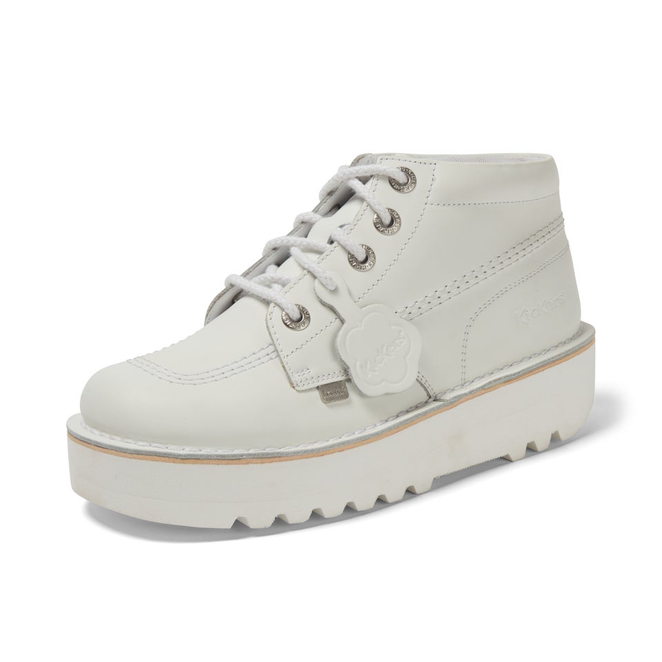 Adult Women's Kick Hi Stack Leather White