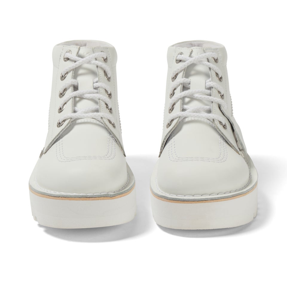Adult Women's Kick Hi Stack Leather White