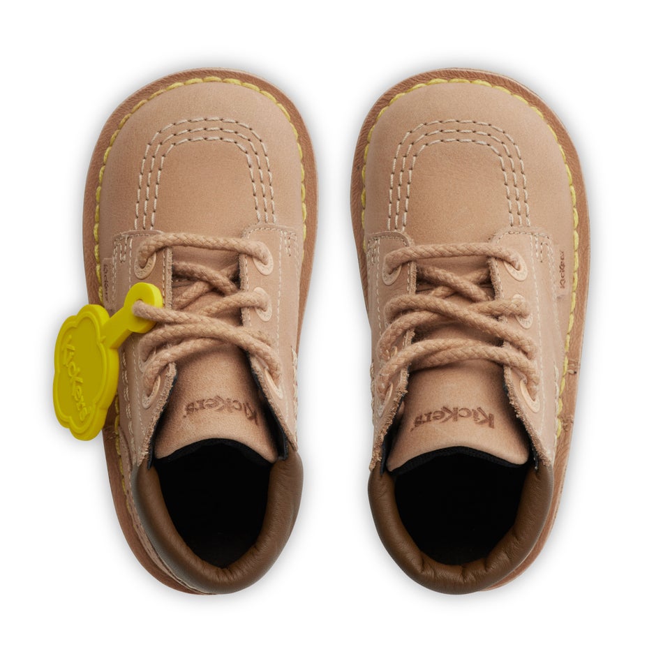 Infant Boys Kick Hi Roll Leather Light Tan