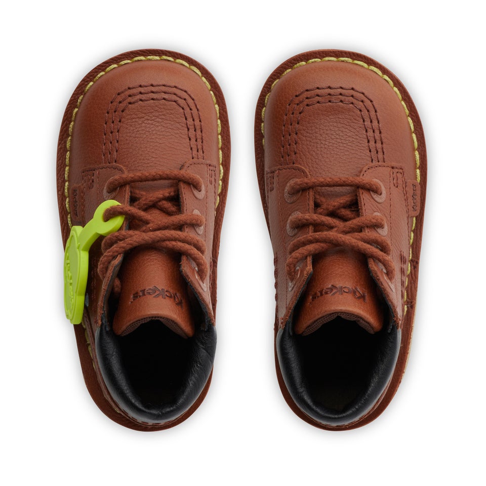 Infant Boys Kick Hi Roll Leather Tan