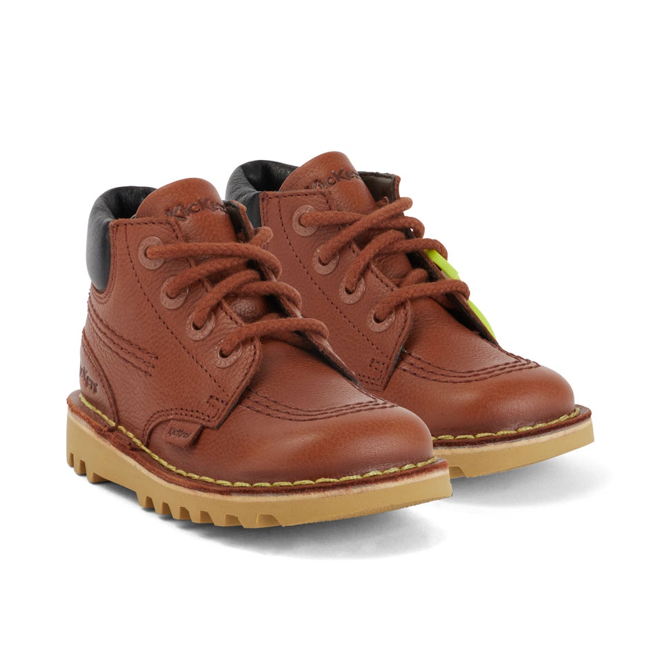 Infant Boys Kick Hi Roll Leather Tan