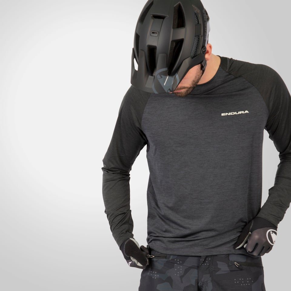 SingleTrack Trikot (langarm) für Herren - Zinn-Grau