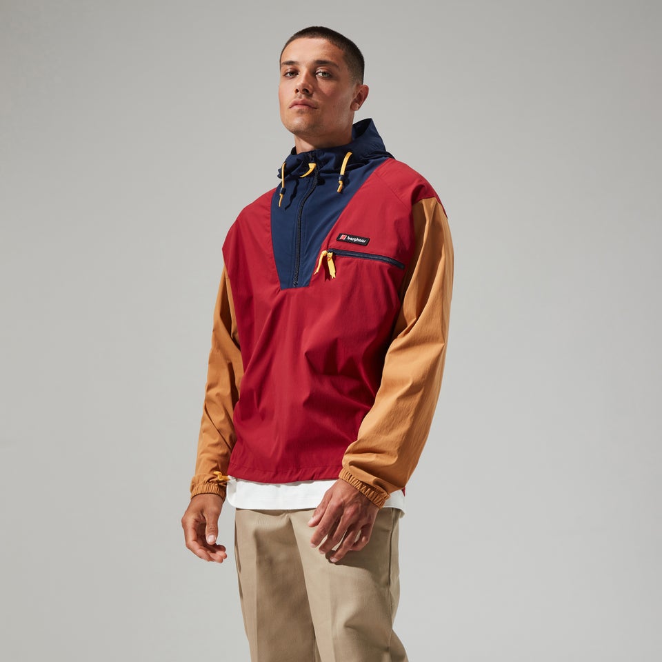 Unisex Wind Shirt 90 Half Zip - Dark Red / Brown