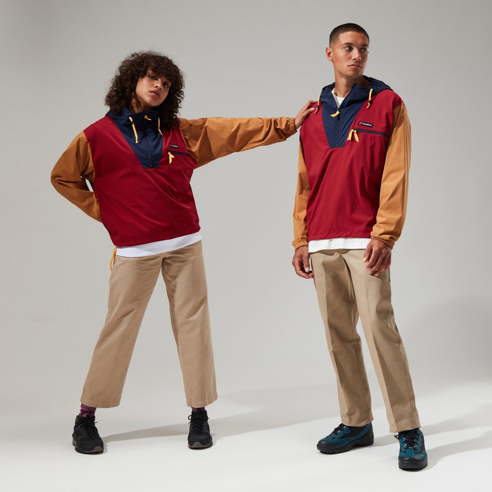Unisex Wind Shirt 90 Half Zip - Dark Red / Brown