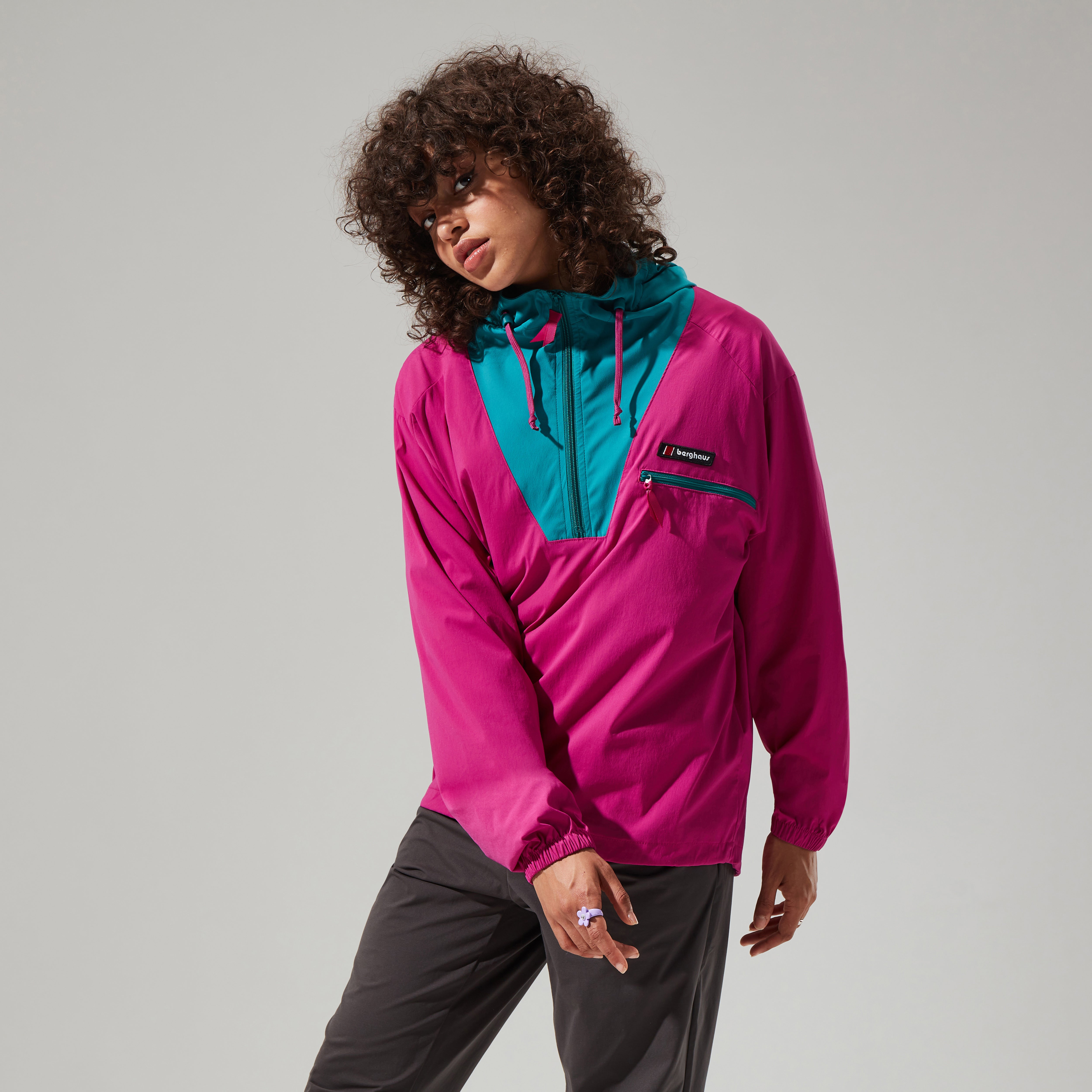 Unisex Wind Shirt 90 Half Zip - Pink / Turquoise | Berghaus