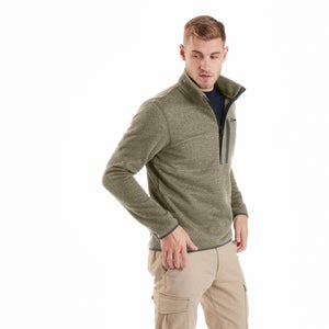 Men's Carnell Half Zip Fleece - Light Green / Grey