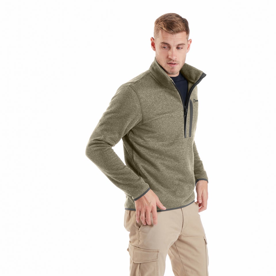 Men's Carnell Half Zip Fleece - Light Green / Grey