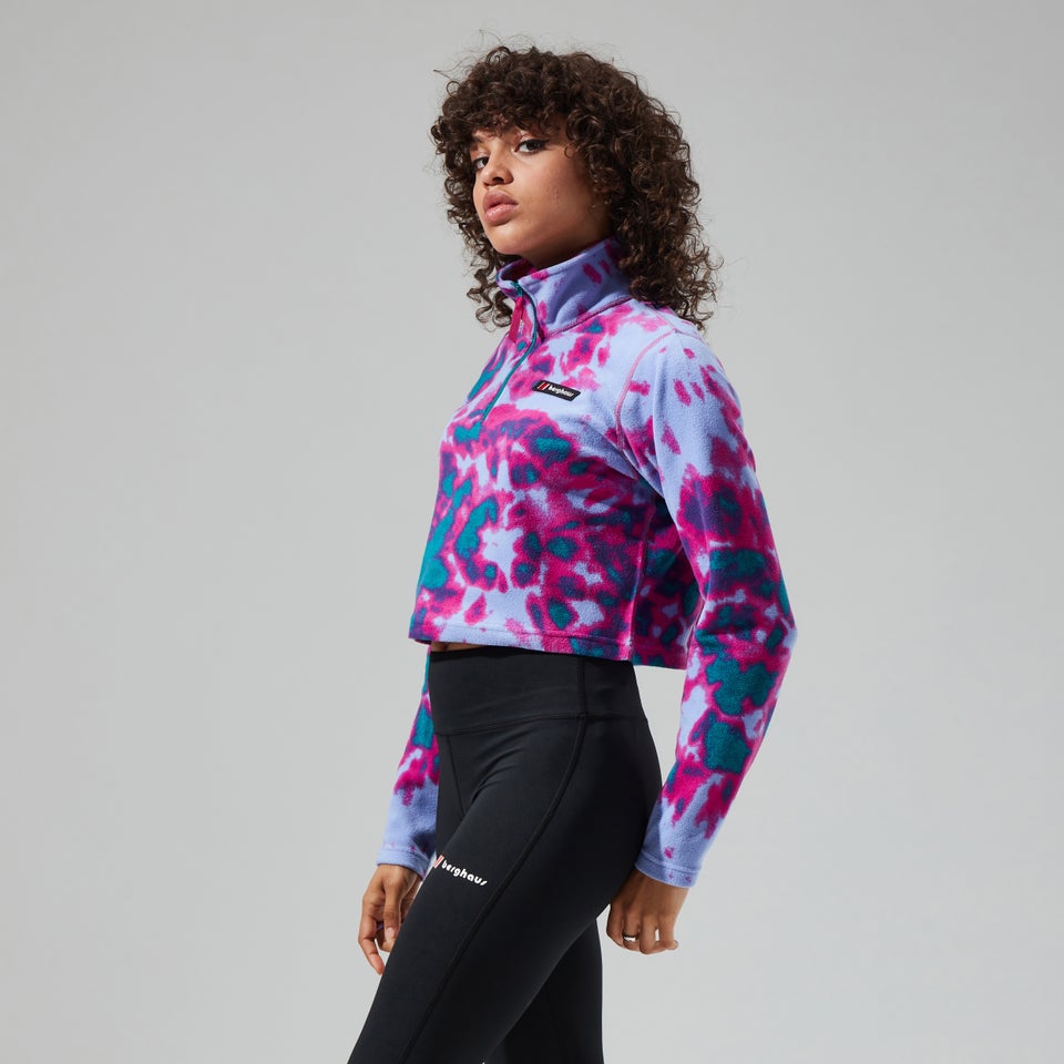Women's Prism Crop Fleece - Pink / Turquoise